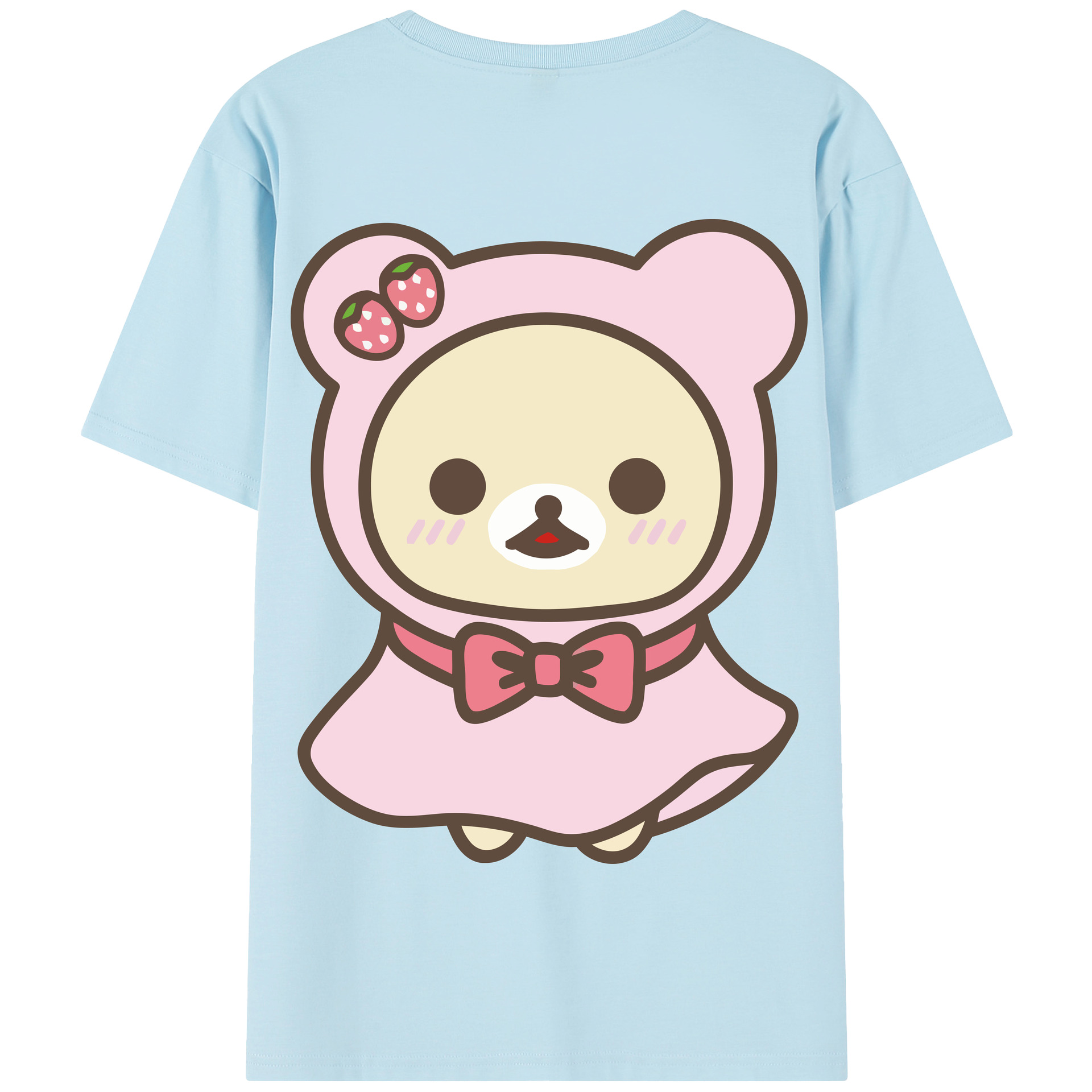 （画像用） リラックマ リラックマ キイロイトリ Rilakkuma Korilakkuma Kiiroitori 綿100％半袖Tシャツ（背面プリント）